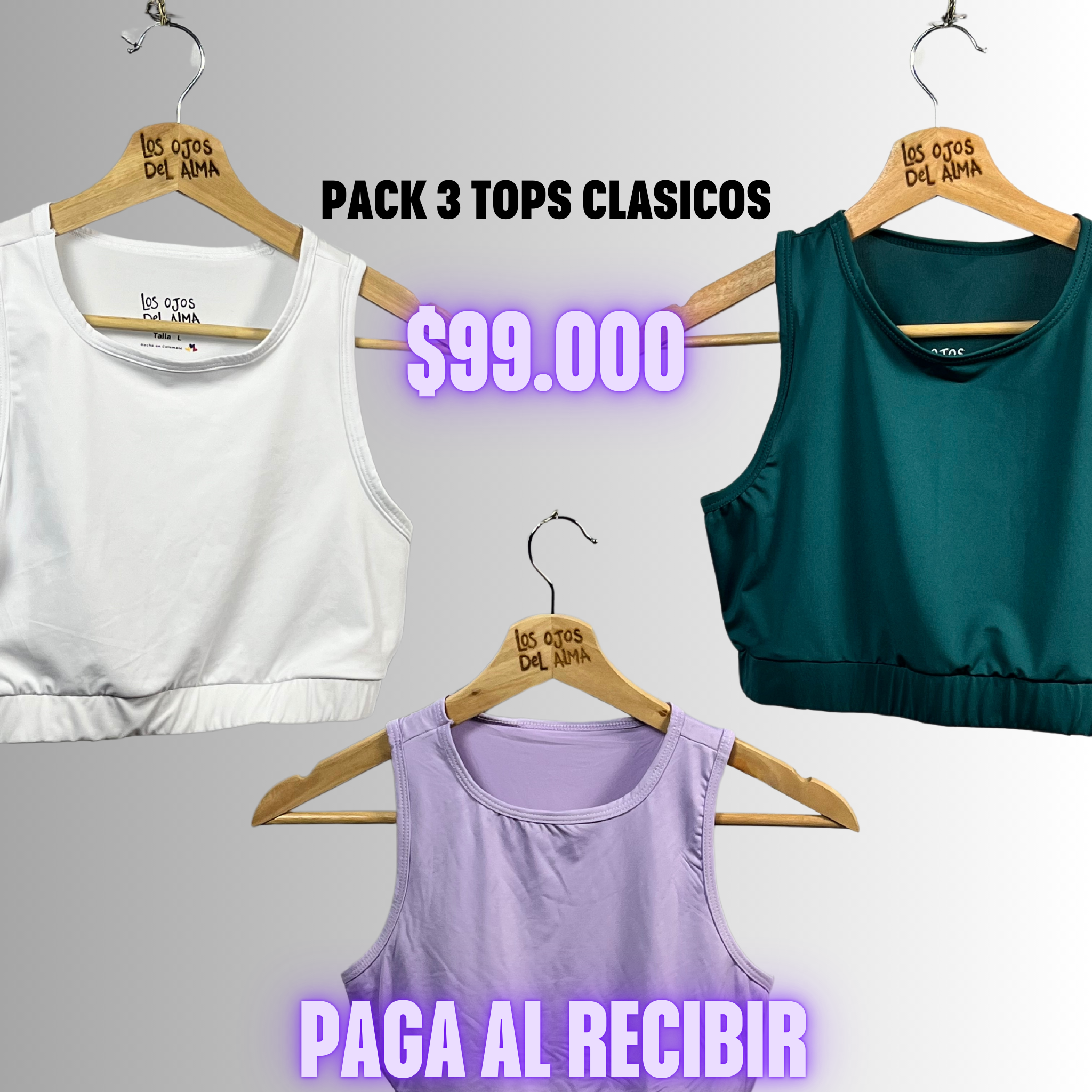 Pack of 3 yoguitop clásico